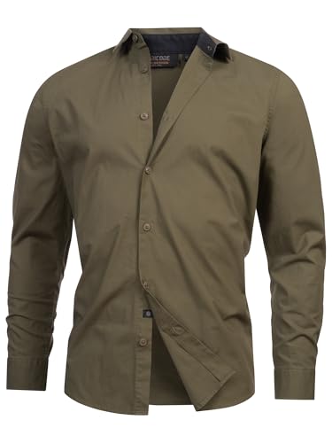 Indicode Herren INKamby Hemd einfarbig aus 97% Baumwolle | Herrenhemd für...