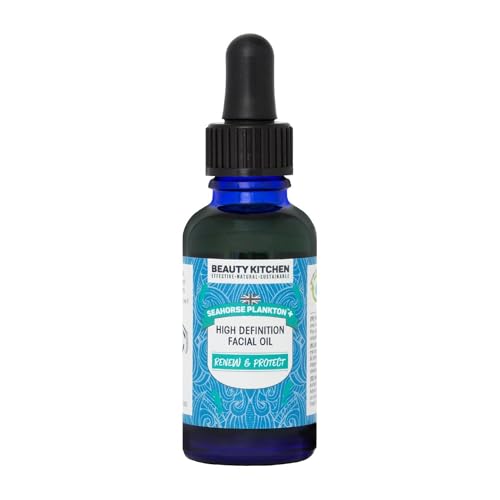 Beauty Kitchen - Seahorse Plankton + High Def Facial Oil 30ml - Smoothing & Brightening - Targets Fine Lines & Wrinkles - Stimulates Collagen - Vegan/Cruelty Free