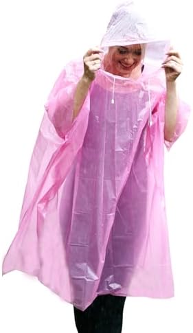 Poncho Rain Coat Waterproof Plastic Adult Size with Hoods men and...