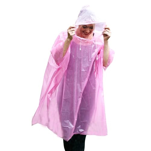 Poncho Rain Coat Waterproof Plastic Adult Size with Hoods men and women emergency disposable Pocket size Raincoat Thin and Strong Hiking Keep Dry