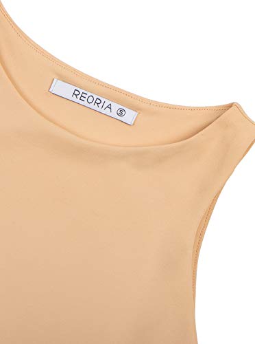 Women’s Sexy Sleeveless High Neck Racerback Cropped Tank Tops Cute Teen Girls Halter Neck Crop Tops Vest Nude Medium #TOP4