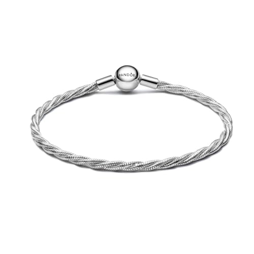 Pandora Silver Round Clasp Twisted Snake Chain - 2