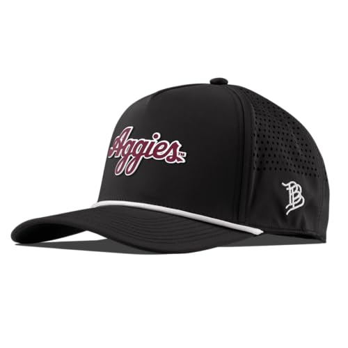 Image of Branded Bills Texas A&M Aggies Script Curved 5 Panel Hat for Men | ATM Team logo, Adjustable Baseball Cap, Rope Snapback Golf Performance