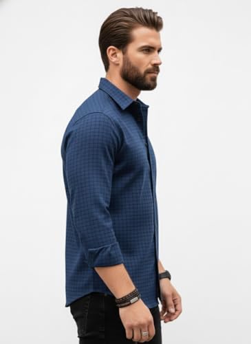 Image of Amazon Brand - INKAST Men's Regular Fit Button Down Dress Shirts Textured Long Sleeve Casual Hawaiian Shirt