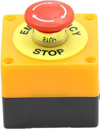 Interrupteur DPST bouton d'arrêt d'urgence rouge pour boîtier de commande AC 660V