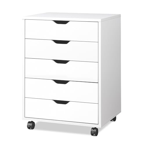 DEVAISE 5 Drawer File Cabinet, Solid Under Desk Cabinet for A4/Le...