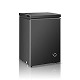 Saeoola Chest Freezer 3.5 Cu.Ft Small Deep Freezer with Adjustable Temperature,Top Door,Energy Saving,Freestanding Compact Mini Freezer with Removable Basket,for Apartment/Garage/Office/Kitchen(Black)