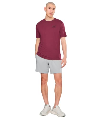 Image of Under Armour Mens, Sportstyle Left Chest Short Sleeve, Vintage Maroon /Black, Large