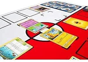 Miniatura 4 de Tapete de juego de Pokémon compatible con 2 jugadores con funda de transporte, 28 x 18 x 0.16 pulgadas, tapete de batalla rojo y blanco, tablero de