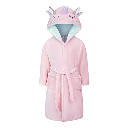 CuteOn Junge Mädchen Morgenmantel aus Flanell mit Kapuze Plüsch...
