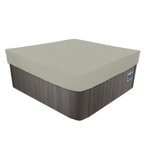 ✅ 10 Best Winter Pool Cover Above Ground 6 Lltdnze Heavy Duty Waterproof Hot Tub Cover, 210D Square Foldable Spa Cover Winter Pool Cover Hot Spring Bath Cover for Above Ground Pools UV Protection & Windproof,Beige,220x220x30cm