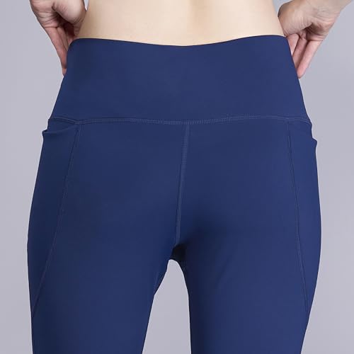 Image of HERSENSE Women's High Waisted Leggings with 2 Deep Pockets | Stretchable Activewear Tights for Gym, Yoga, Running & Workout | Comfortable Fit Black