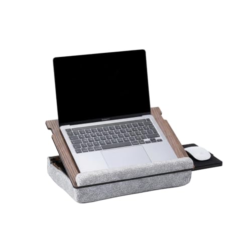 Vigo Wood Laptopkissen - Laptray mit Kissen, Laptop Tisch für Sofa, Lap Desk , Verstellbarer Ständer für Bett, , Tray (Walnuss) – Ansicht 1