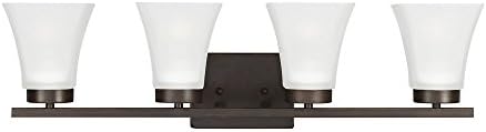 Seagull 4411604-710 Transitional Four Light Bath Fixture from Bayfield Collection in Bronze/Dark Finish