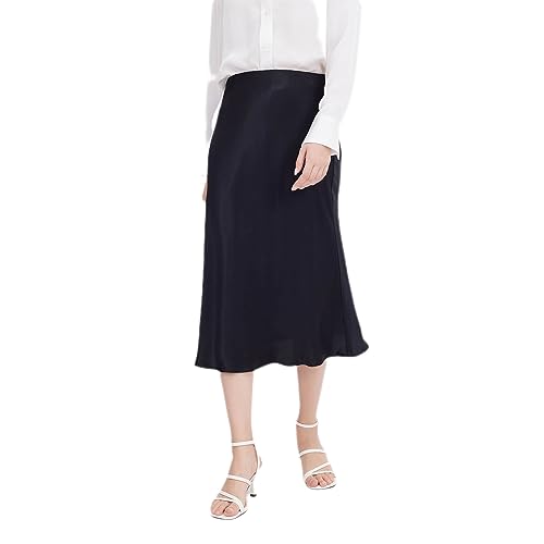 ASSUAL Women's Bias-Cut Blend A-LINE Elastic Waist Skirt
