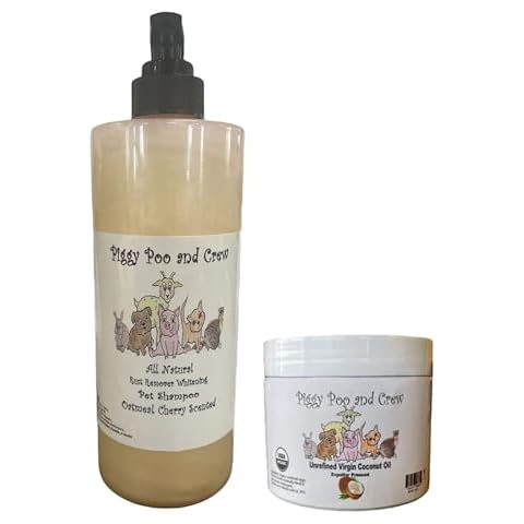 All Natural Rust Remover Whitening Shampoo & Organic Cherry Scented Coconut Oil for Pigs Dogs Small Animals Cover