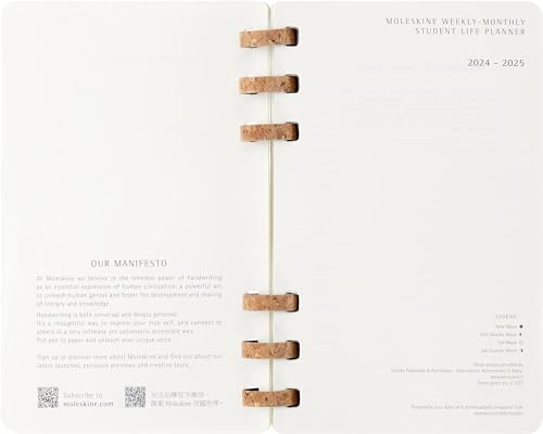 Agenda semanal y mensual Moleskine 2025 de tapa blanda 15x21 cm para planificar examenes sin estres 5