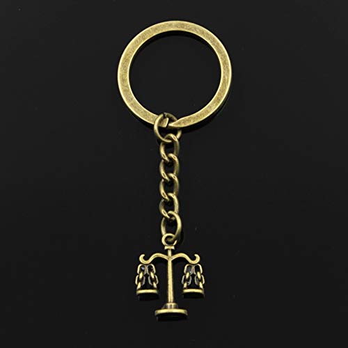 Preisvergleich Produktbild Mode 30Mm Schlüsselring Metall Schlüsselanhänger Schlüsselbund Waage Waage der Gerechtigkeit 22X17Mm Anhänger