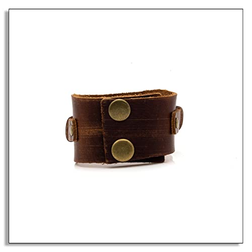 Punk Rock Snap Button Bracelet Wide Leather Cuff Bracelet3