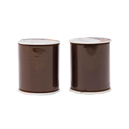 Korbond 320m Sewing Thread –2 x 160m Spools - Chestnut Brown Polyester – Hand and Machine Sewing