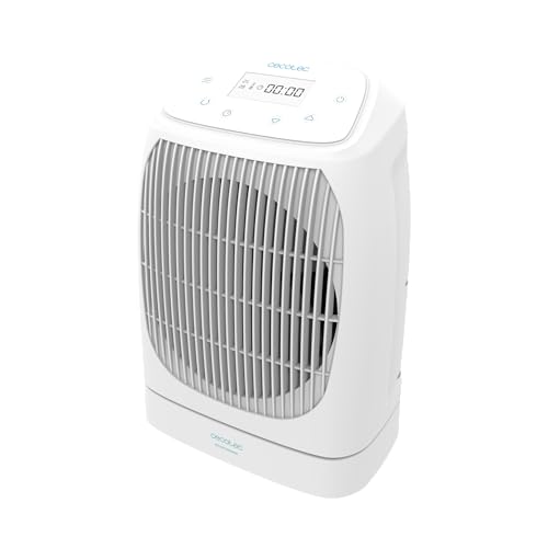 Cecotec Heizlüfter ReadyWarm 9870 Smart Rotate. 2000 W, LCD-Bildschirm, Timer, Oszillation, Thermostat, 2 Leistungsstufen und 3 Betriebsarten, Leichtigkeit und Stabilität, Weiss, 15 m²
