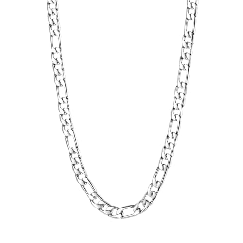 Diamond-Cut Silver Figaro Chain