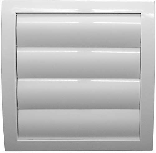 White Exhaust Hood Vent 6'' Inch / 150 mm with Shutters, Built-in Guard/Mesh Screen and Flange, Air Vent Cover with Flaps - Image 2