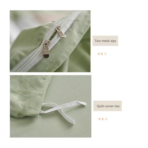 Housse de couette douce lit 1.8m pour une chambre cocooning verte - 4