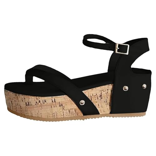 SHOBDW Sandalias Informales De Dedo Con Tira En El Tobillo Mujer Verano Hebilla Y Punta Abierta Clip Gruesa Para Planas Chanclas Ortopedicas Cerradas 37 Cangrejeras Vestir Hawayanas Zapatos Negro 39