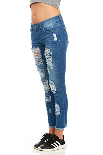 COVER GIRL Women's Ripped Torn Distressed Repaired Patched Slim Fray Skinny2