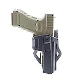 CH Tactical Movable Pistol Holsters for G17 G19 with Flashlight or Laser Mounted Glock Series Right Hand Waist Gun Holster (Black)