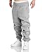 A WATERWANG Men's Sweatpants Casual Cotton Tapered Joggers Athletic Sweat Pants for Men Workout Running with Pockets Light Grey L