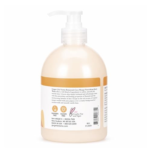 Image of Ginger Lily Farms Botanicals Body Wash, 16.9oz, Coco Mango