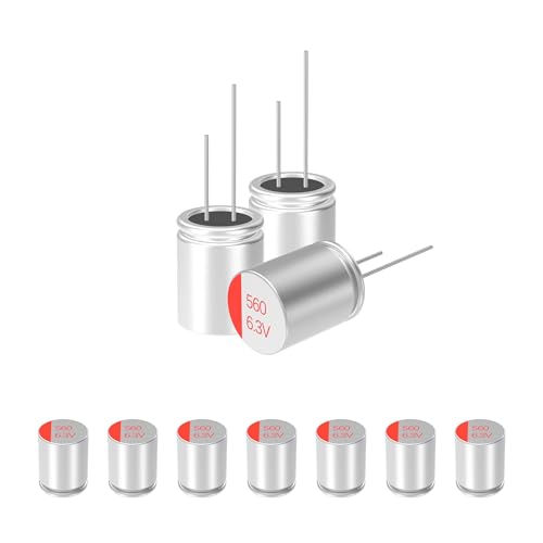 xinud 10-Pack 6.3V 560uF Solid State Capacitors 6.3x8mm