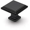 Ravinte 25 Pack 1-3/16 Inch Matte Black Kitchen Square Cabinet Knobs Solid Drawer Pulls Black Single Hole Kitchen Cabinet Hardware Knobs for Cabinets and Drawers