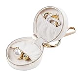 Genérico Organizador de joyas compacto - Mini joyero con llavero, estuche de viaje | Contenedor de joyas portátil y ligero con llavero para collares, pendientes, anillos, gimnasio, viajes