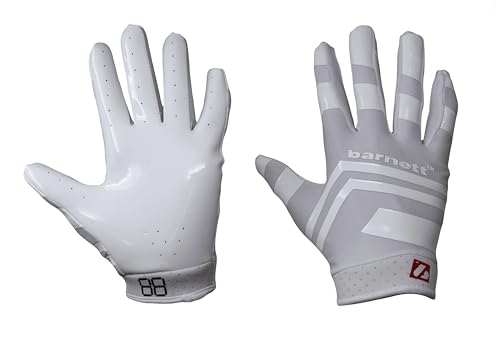 Gants de football américain junior BARNETT FRG-03 blancs pour les entraînements et matchs