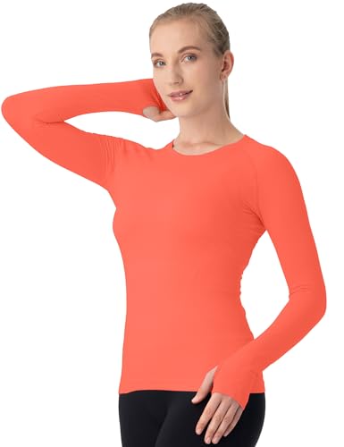 Image of MathCat Seamless Workout Shirts for Women Long Sleeve Yoga Tops Sports Running Shirt Breathable Athletic Top Slim Fit XS-XL