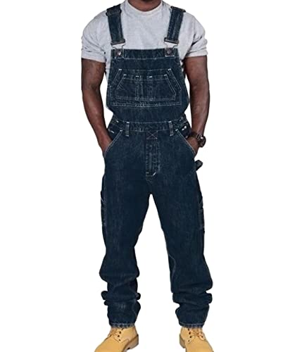 ORANDESIGNE Salopette Homme Vintage Coupe Régulière Multipoches de Travail Salopette Jeans...