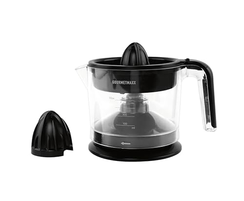 GOURMETmaxx Exprimidor eléctrico 25W - zumo fresco con solo pulsar un botón | Recipiente para zumo de 700 ml | Cono exprimidor grande | Con colador y patas antideslizantes
