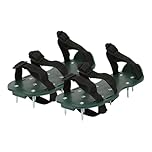 Harbour Housewares Lawn Aerator Shoes - Adjustable Strap-On Lawn Spike Sandals with 13 x 1.5 Steel Spikes - Soil Aeration Tool for Grass, Lawn Overseeding, Turf Repair & Lawn Care