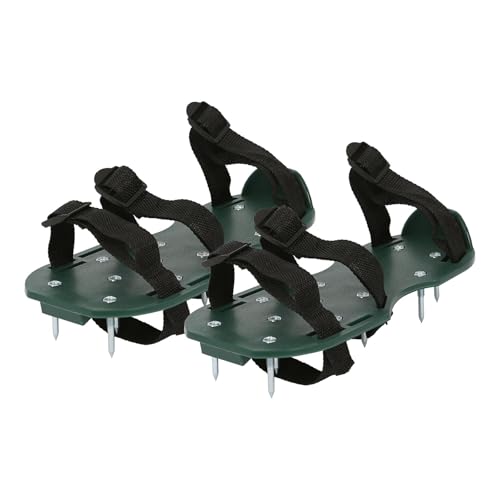 Harbour Housewares Lawn Aerator Shoes - Adjustable Strap-On Lawn Spike Sandals with 13 x 1.5 Steel Spikes - Soil Aeration Tool for Grass Lawn Overseeding Turf Repair & Lawn Care