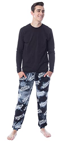 Mad Engine Stranger Things Mens' Logo Toss Print Tie Dye Sleep Pajama Jogger Pants3