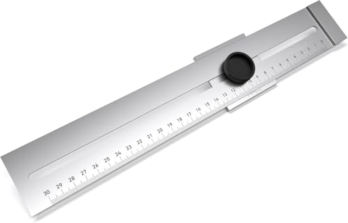 CYTGOUPER 0-300mm Streichmaß Metall, Parallel Anreißer Streichmaß mit gehärteter Anreißkante, Edelstahl Präzisions Metalllineal mit festem Schieber für Holzbearbeitungswerkzeuge