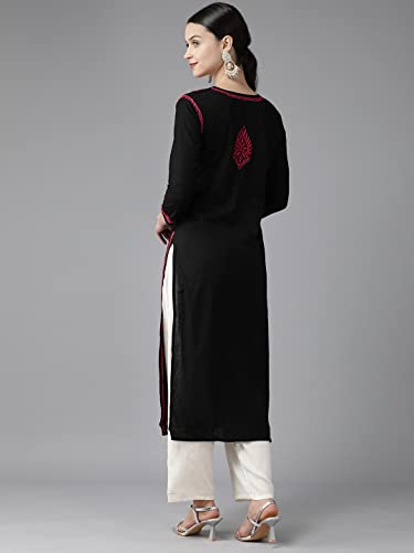 Image of Ada Hand Embroidered Lucknowi Chikankari Cotton Kurta Kurti for Women A411191
