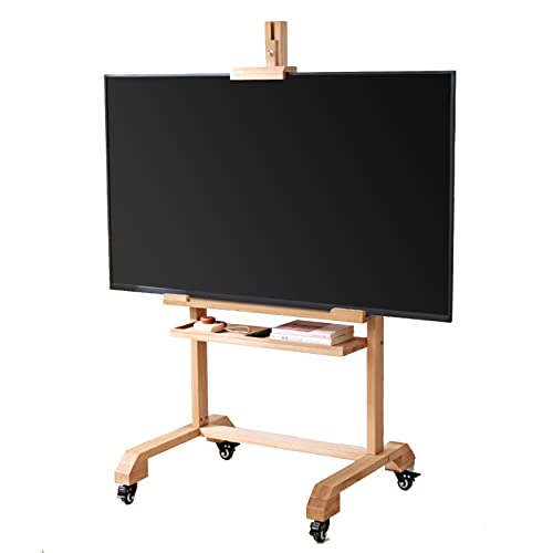 Soporte móvil de madera para TV, resistente y con ruedas miniatura 1
