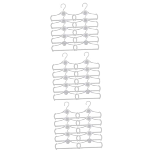 Happyyami 300 Pcs Mini Baby Doll Clothes Hangers Doll Hangers Dress Rack Top Pants