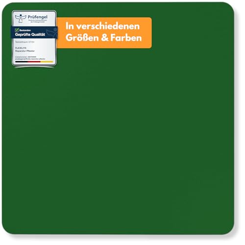 Flickly® Selbstklebende Reparatur Flicken | LKW, Anhänger, Zelt, Markisen, Camping, Sonnenschirme, Pool | in vielen Farben erhältlich | 10cm x 10cm | Smaragdgrün