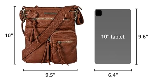 Image of Montana West Crossbody Bag for Women Multi Pocket Shoulder Medium Travel Purses Ultra Soft Washed Leather