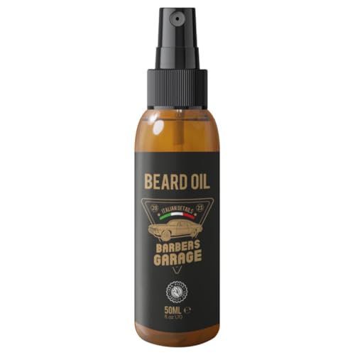 Barbers Garage - Beard Oil - Aceite ligero y no graso - Modelador de barba - Protector de la piel -nutritiva y emoliente - con aceite de almendras dulces